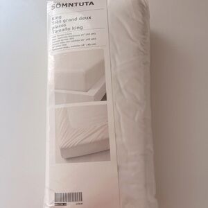 NWT IKEA SOMNTUTA Fitted Sheet King White